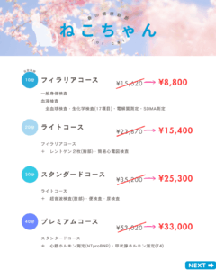 ねこちゃんの健康診断4コース